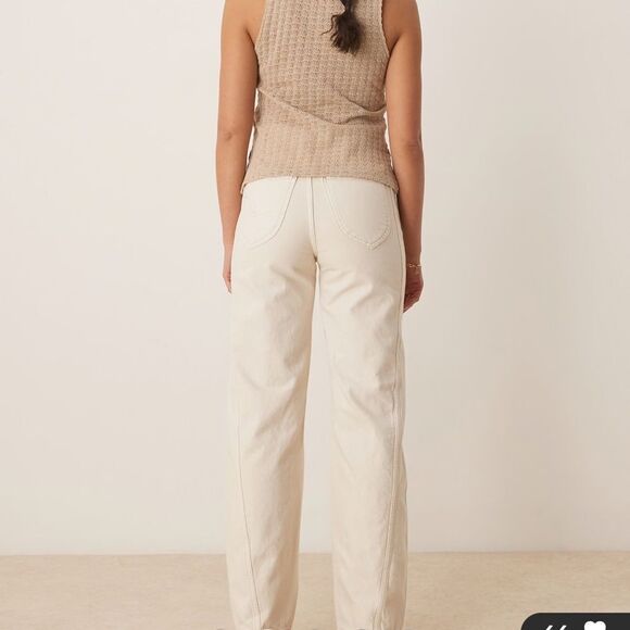 Free People We the Free Aster Straight Leg Jeans in Creme - Picture 2 of 12